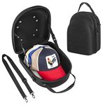 Hat Travel Case, Hat Protector for Baseball Caps, Baseball Hat Carrier Case, Hat Bags Storage Holder for 6 Caps, Black