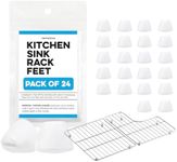 IMPRESA [24 Pack] Kitchen Sink Rack Feet in White, Replacement for Kohler Rack Feet for Part 84544-0 Compatible with Kohler Kitchen Sink Racks, Premium Quality Durable Feet for Long Lasting Stability