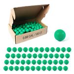 VLIKE Paintball Caliber Rubber Ball Reusable Training Paintballs (.68 Caliber, 120-Green)