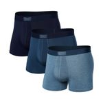 Saxx Men's Underwear Vibe Super Soft Trunk Pack of 3, Stone/Dk Denim/Maritime, Xx-Large