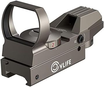 CVLIFE Red Dot Sight, Red Green Reflex Sight with 4 Adjustable Reticles for 20mm Rail, Grey