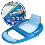 Laminvale Ltd Kelsyus Floating Lounger Quality Recliner, Luxury Inflatable Pool Lounger/Lilo/Air Bed - Blue/Ice Blue