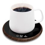 Coffee Mug Warmer, Electric Smart Beverage Mug Warmer Cup Warmer with Touch Tech & LED Backlit Display, Coffee Warmer for Home Office Coffee Mug, with Two Temperature Settings (Deep wood grain)