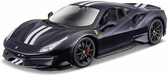 Bburago Ferrari 488 Pista (2018): 1:24 Scale Model Car, Ferrari Race & Play Series, Movable Doors, Blue (18-26026B)