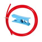 Newwish PTFE Tube,Red PTFE Teflon Bowden Tube ID 2mm OD 4mm,3D Printer Extruder Hotend PTFE Tubing for 1.75mm Filament,High Temperature PTFE Tubing with Tube Cutter.(3M)