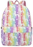 Backpack with 16 inch Laptop Compartment for Girls Women Adults Teens Middle School College High School Student Bookbags Rainbow Unicorn Book Bag Travel Camping Hiking Backpacks Waterproof Back Pack