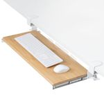 VIVO Large Clamp-on Computer Keyboard and Mouse Under Desk Slider Tray, 27 x 11 inch Pull Out Platform Drawer, Bamboo, MOUNT-KB05O