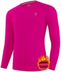 Youper Youth Boys & Girls Thermal Compression Shirt, Long Sleeve Fleece Baselayer Football Baseball Soccer Undershirt (Beetroot Purple, Medium)