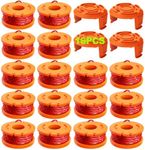 20 Pack Trimmer Spool Line for Worx,(WA0010)Replacement Trimmer Spool Line for Worx,Trimmer Line Refills 0.065 inch for Worx,Suitable for Worx String Trimmers(16 Pack Grass Trimmer Line,4 Trimmer Cap)