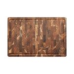 Stolf Wood Chopping Board - Inverted Teak Wooden Kitchen Cutting Boards - Thick Large Butcher Block for Food Prep, 29 x 44 x 3.2cm