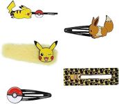 Bioworld Pokemon Pikachu Eevee 5-Pack Hair Clip