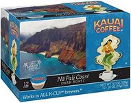 Kauai Coffee Na Pali Coast Dark Roast - Compatible with Keurig Pods K-Cup Brewers (1 Pack of 12 Single-Serve Cups)