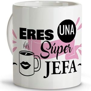 LolaPix Regalo jefa. Tazas originales para regalar. Regalos para jefes. Taza jefa. Taza cerámica 330 ml.