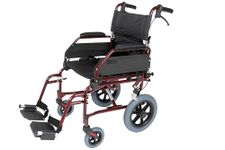 U-Go Esteem Alloy Lightweight Transit Wheelchair with Attendant Brakes, Attendant-Propelled Lightweight Folding Wheelchair (9.53kg Without Footrests) Seat Width (19")