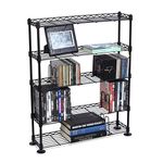 Maxsteel 5 Tier Steel Wire Shelving for 275 CD/152 DVD/BluRay/Games Media Black