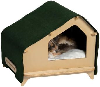 Wooden Cat House, Indoor Pet Bed for Cats & Small Dogs, X-Large, Evergreen