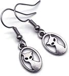 Kitty Cat Charm Earrings - Oval Tib