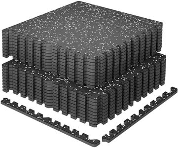 SUPERJARE 0.79'' Extra-Thick Exercise Equipment Mats, 18 Pcs 72 Sq Ft Rubber Top Floor Tiles with High Density EVA Foam, Interlocking Gym Flooring for Home Gym, Workout Mat, Black/Grey