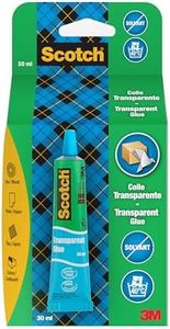 Scotch Tube de colle à usage domestique transparente sans solvant, 30 ml, 1 tube/paquet