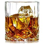 SYANKA Italian Premium Old Fashioned Crystal Whiskey Scotch Glass Set 2 (Barware for Scotch, Bourbon, Liquor and Cocktail Drinks, 320 ML)