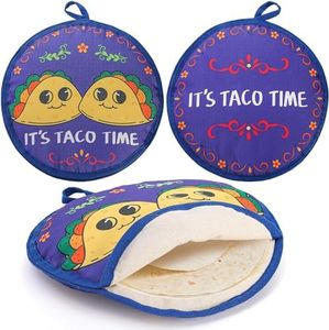 Youeon 3 Pack 12 Inch Tortilla Warmer Pouch, Insulated Cloth Pouch Two Sided, Fabric Tortilla Holder for Your Tortilla, Corn, Pancake, Pizza, Bread, Keep Warm up to One Hour, Microwave Safe