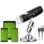 Wireless Digital Microscope, WADEO WiFi Microscope 50X to 1000X Handheld Magnification Endoscope 8 LED Compatible with Android/iOS Smartphone and Tablet