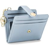 VOGARD Slim Wallet for Women,RFID Blocking Bifold Credit Card Holder with Zipper Coin Pocket,ID Window & Keychain (Blue)…