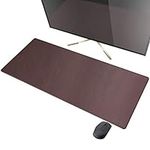 CENNBIE Dual Sided Desk Pad, 35.4" x 15.7" Extended Leather Desk Pad, Desk Mat, Large Office Writing Desk Computer Leather Mat Mouse pad,Waterproof (Brown)