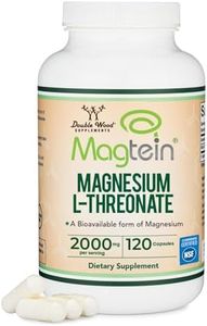 Magnesium L Threonate Capsules (Magtein) – High Absorption Supplement – Bioavailable Form for Sleep and Cognitive Function Support – 2,000 mg – 100 Capsules