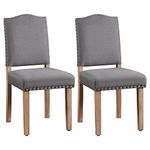 Yaheetech Dining Chairs Set of 2 Dining Room Chairs Modern Kitchen Chairs with Nailhead Trim and Upholstered Seat for Home, Dining Room, Kitchen, Dark Gray