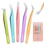 5pcs Eyelash Extension Tweezers, MO