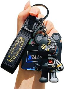 CmfyArt Boys Girls Cool Stylish Half Body Dissected Mechanical Bear Keychain Key Ring, Girlfriend Boyfriend Valentine Lover Christmas Birthday Collection Gift Bag Pendant Wrist Strap - Black