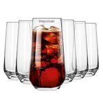 PrimeWorld European 300 ml Diamond Crystal Clear Glasses Set of 6 pcs - Tall Drinking Glasses for- Water, Juice, Colddrink, Mojito, Cocktail, Lead-Free, Perfect for Home, Restaurants and Parties