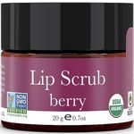 Organic Lip Scrub Berry - USA Made Exfoliating Lip Scrub with 100% Natural & Organic Ingredients, Moisturizing Lip Exfoliator Scrub for Dry Lips, Lip Scrubber Exfoliator, Valentine's Day Gifts