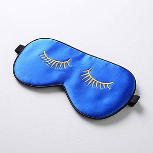 Tim & Tina Silk Sleep Mask Comfortable blindfold eye mask Adjustable (Royal Blue (Long Eyelashes))