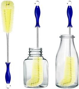 Long Bottle Brush Cleaner -16" Bottle Cleaning Brush Flexional Water Bottle Cleaner Washer Tool for Water Bottles,Cup,Tumblers or Wine Stemware