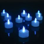 LED Tea Lights Candles- 100PACK Blue Flameless Candles Realistic and Bright Flickering Long Lasting 200Hours for Holiday Celebration,Party,Home Decoration,Battery Operated