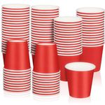 BUOKKON 100 Pack 3oz Red Paper Cups, Small Disposable Bathroom Cups, Mouthwash Cups, Espresso Cups, Small Paper Cups for Birthday Party Picnic Bathroom Supermarket