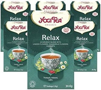 Yogi Tea, Relax, Organic Herbal Tea, Naturally Caffeine Free, Blend of Linden Flowers, Chamomile Flowers and Rosehips, 6 Packs x 17 Tea Bags (102 Teabags Total)