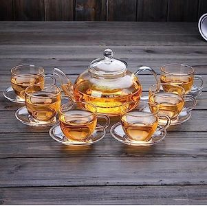 Cuisiland 1000ml Removable Filter and Borosilicate Glass Teapot Come with 6x100ml Cups Set (1000mlSET)