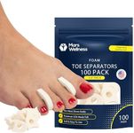 Premium Foam Toe Separators - Toe Spacers for Corn, Bilster, and Hammer Toe Relief - 1/4 Inch - Bulk Pack of 100 Toe Pads