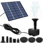 Solar Fountain with 8 Nozzles, Solar Fountain Water Pump, Portable Solar Power Water Pump Panel Kit, Outdoor Solar Water Fountain Pump for Garden Small Pond Pool Fish Tank Bird Bath