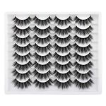 JIMIRE 16 Pairs False Eyelashes Fluffy Volume Natural Fake Lashes 3D Faux Mink Lashes Pack