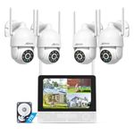 ANRAN 3K/5MP PTZ CCTV Camera Systems, 10.5" Monitor 8CH NVR With 4X WiFi Camera, 24/7 Recording, Auto Tracking, AI Motion Detection, 2-Way Audio,Color Night Vision, Home Surveillance Kits, 2TB HDD