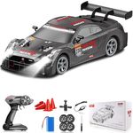 FEXXA RC Drift Car, 1:16 Scale Remote Control Car, 4WD 40KM/H High Speed RC Racing, 2.4GHz Electric Sport Driftings with Headlight, Drifting Tires and Racing Tires for Adults (Nisson Grey)