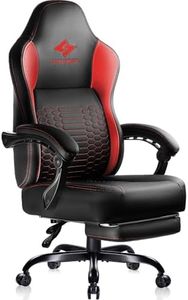 LEMBERI Big and Tall Gaming Chair 400lb Weight Capacity,Gamer Chairs for Adults,Video Game Chair wth Footrest,Racing Style Computer Gamer Chair with Headrest and Lumbar Support (Red)