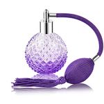 Lamoutor Vintage Perfume Spray Bottle 100ml Vintage Refillable Perfume Bottle with Long Tassel Purple