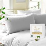 Pizuna Luxurios Cotton Housewife Pillowcases 2 Pack White 48x74cm, 800 Thread Count Long Staple Combed Cotton Pillow Cover, Crisp Sateen Weave Housewife Pillow Cases (Luxury Pillowcase 2 PC)