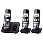 Panasonic KX-TGE723 Big Button DECT Cordless Telephone with Nuisance Call Blocker & Digital Answering Machine (Trio Handset Pack) - Black