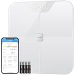 iHealth Nexus Bluetooth Body Fat Scale Smart BMI Scale Digital Bathroom Wireless Weight Scale, Body Composition Analyzer with Smartphone App 400 lbs - White